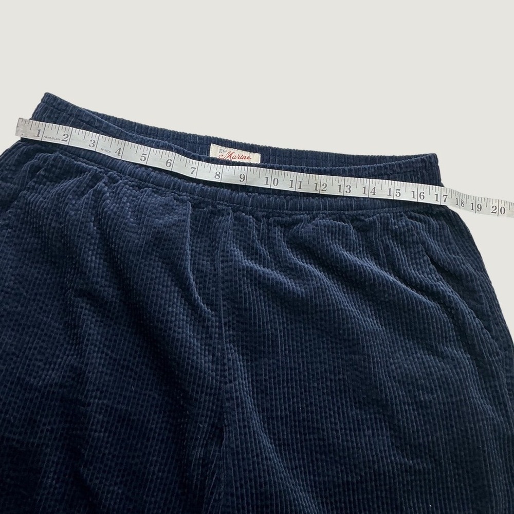 Marine Layer Navy Blue Corduroy Wide Leg Elastic Waist Pants Women Large - Picture 5 of 6